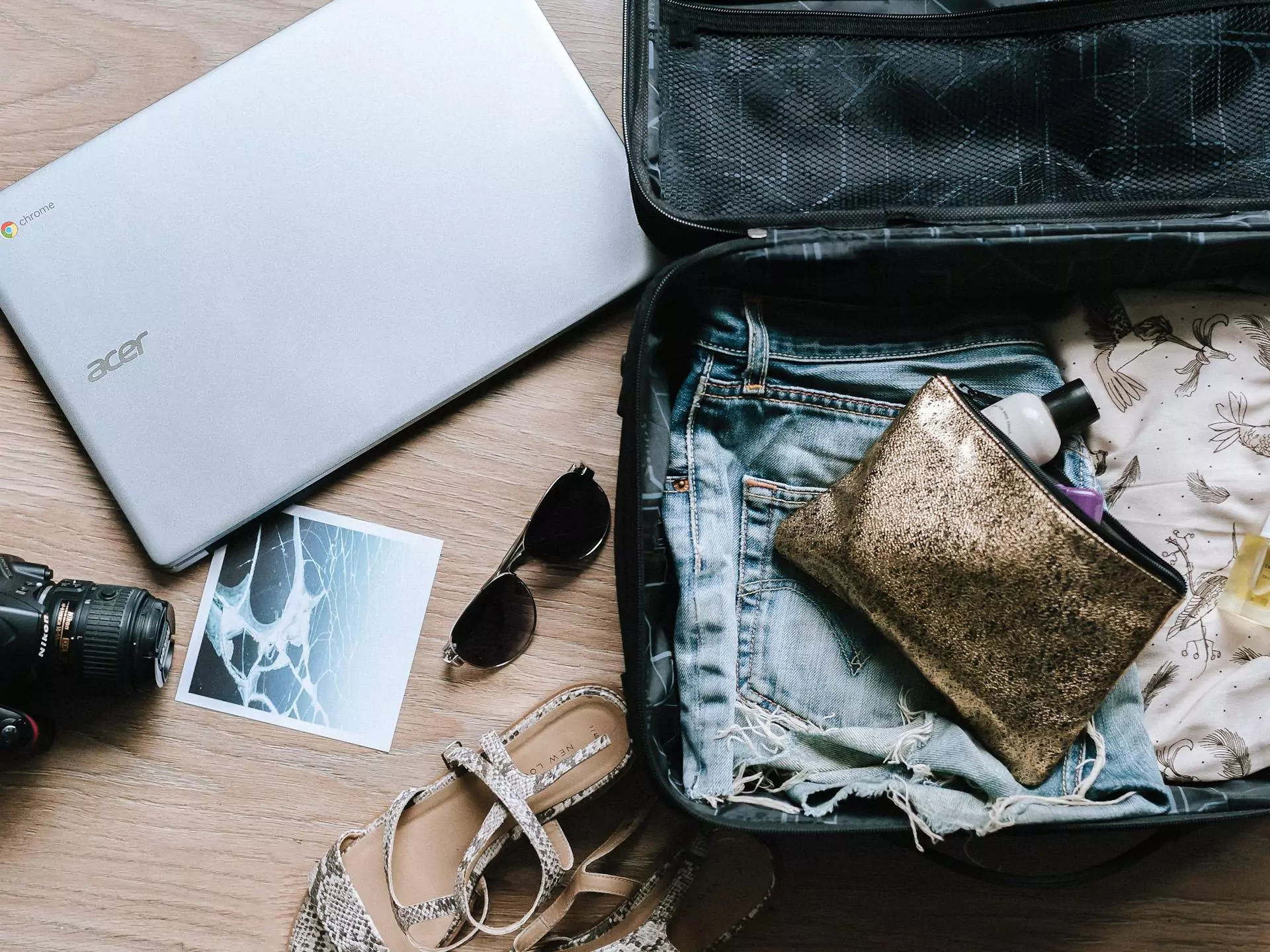 packed suitcase
