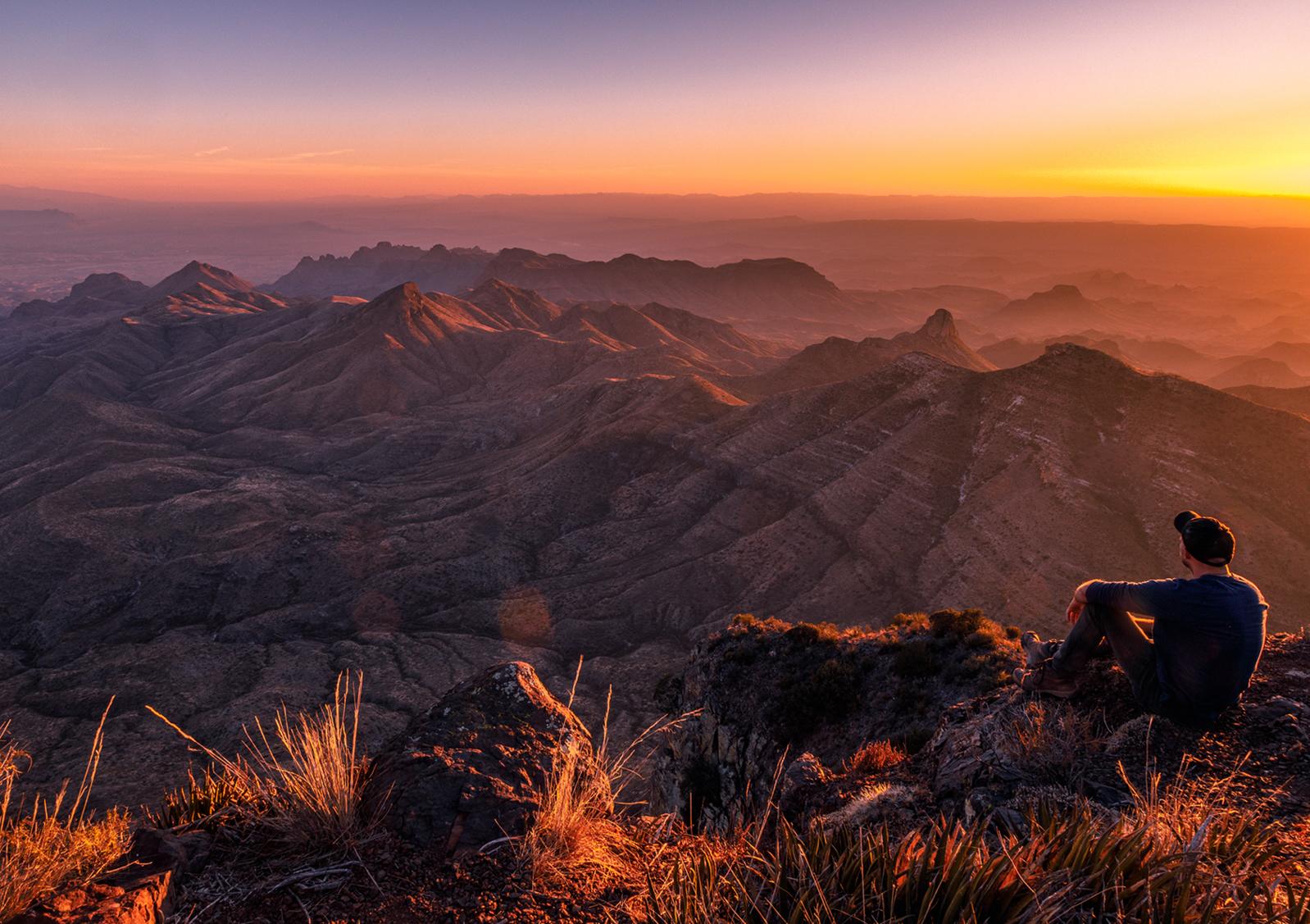 big bend texas usa south rim sunset