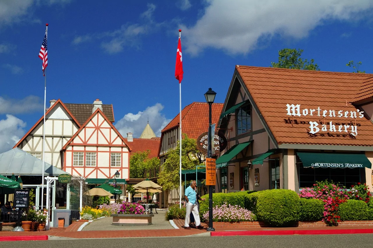 solvang california usa center flags