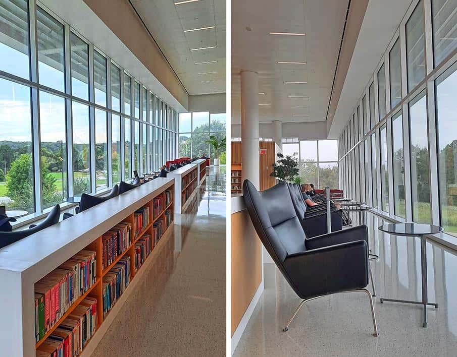 hunt library university north carolina us glass screen wall sitting