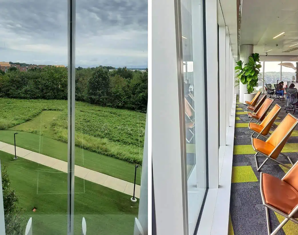 hunt library university north carolina us second level glass screen wall