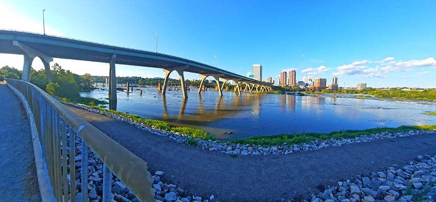 manchester floodwall walk richmond virgina us manchester bridge city
