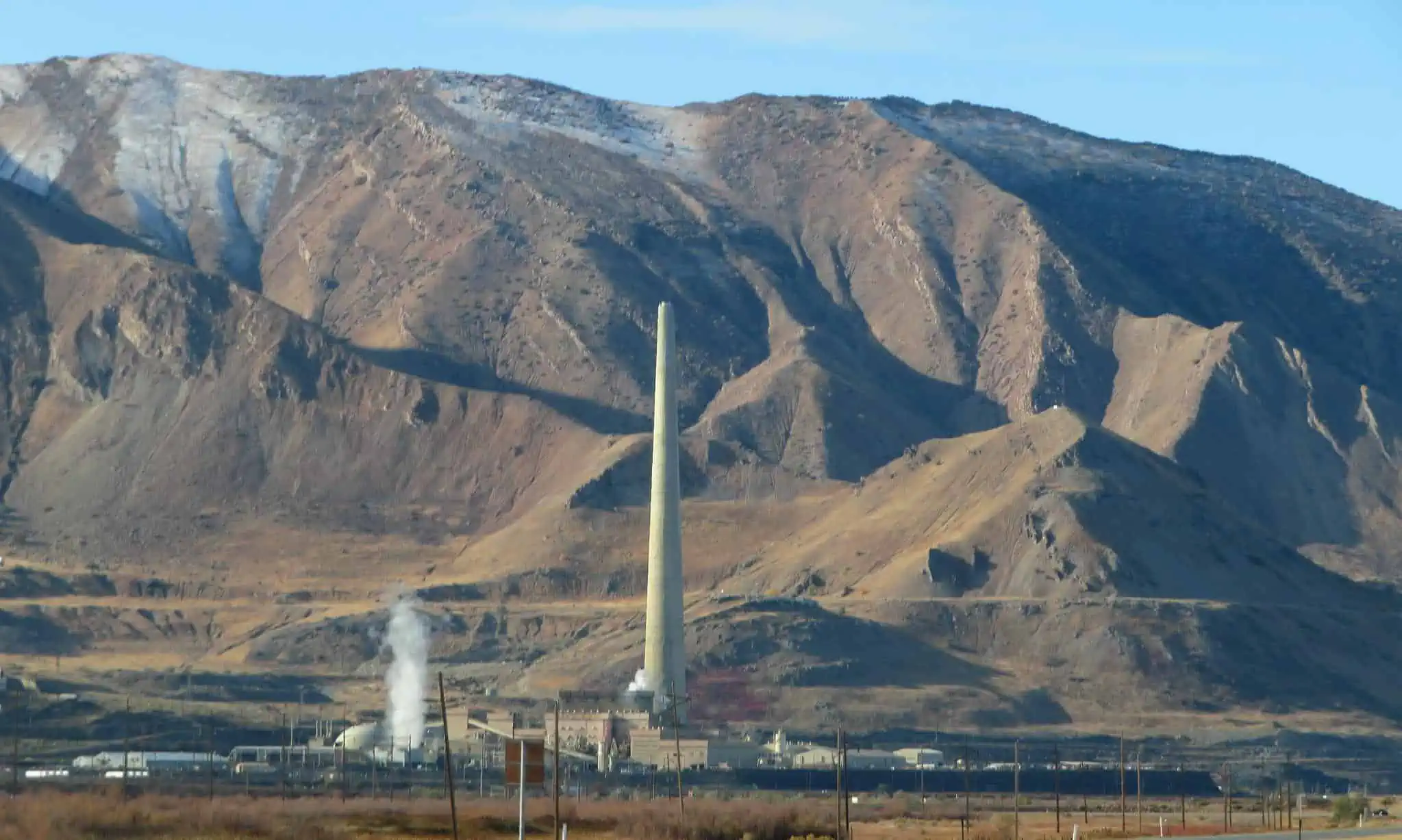 garfield smelter stack magna utah usa