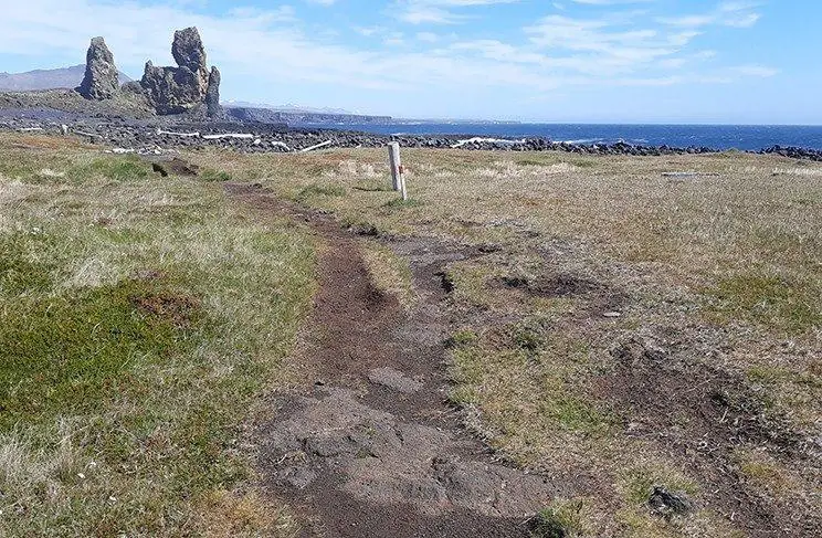 londrangar iceland pathway