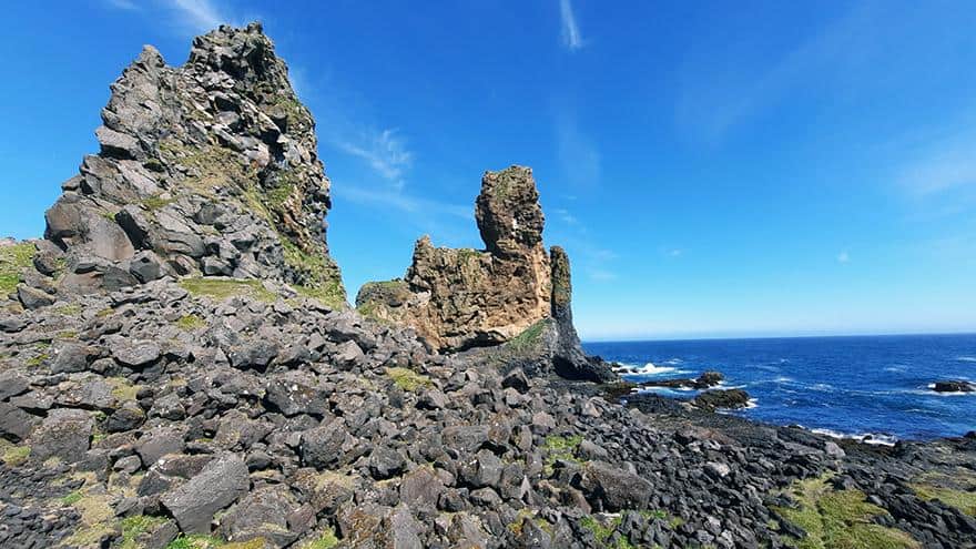 londrangar iceland sea stacks pair