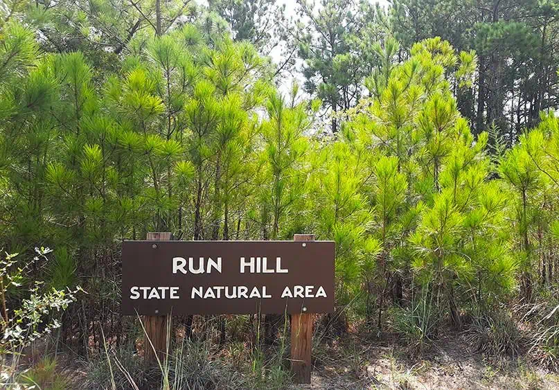run hill nature preserve north carolina us entrance sign
