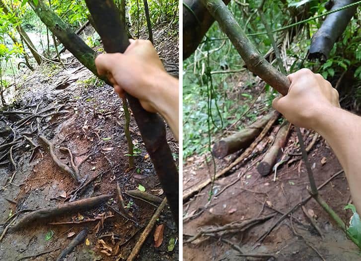 costa rica montezuma waterfall hands holding path 1