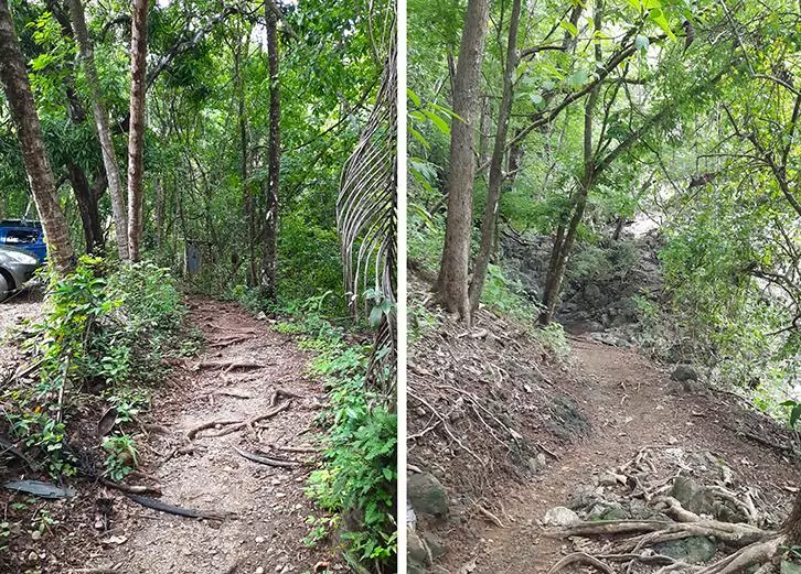 costa rica montezuma waterfall pathway parking 1