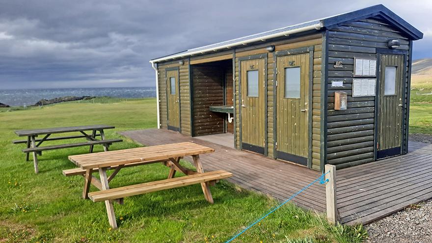 illugastadir seal beach iceland shack toilet