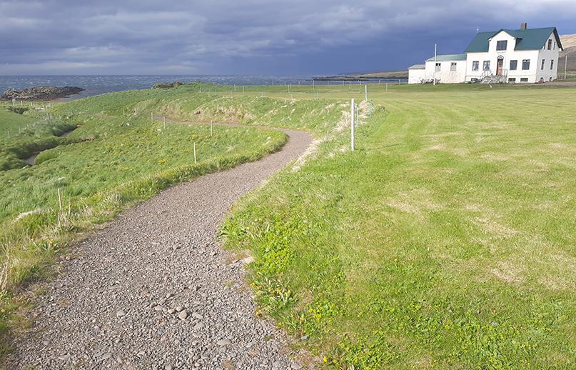 illugastadir seal beach iceland village path
