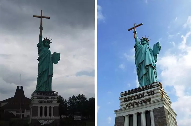 replica statue of liberty statue of liberation through christ memphis tennessee us