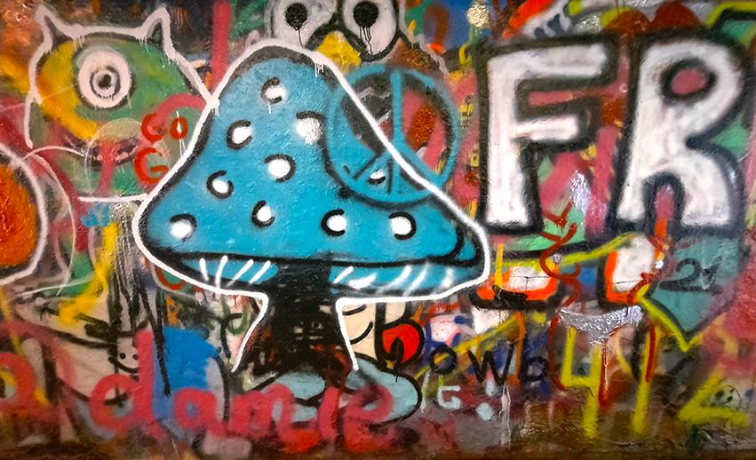 free expression tunnel raleigh north carolina us blue mushroom
