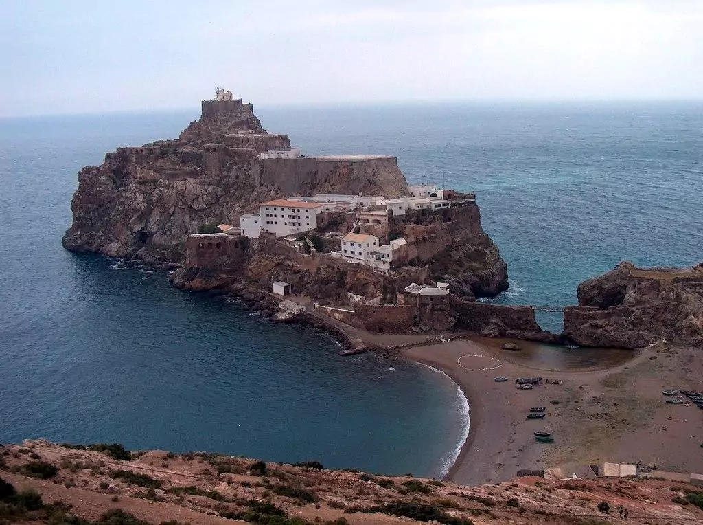 Penon de Velez de la Gomera Spain Morocco the shortest international border in the world