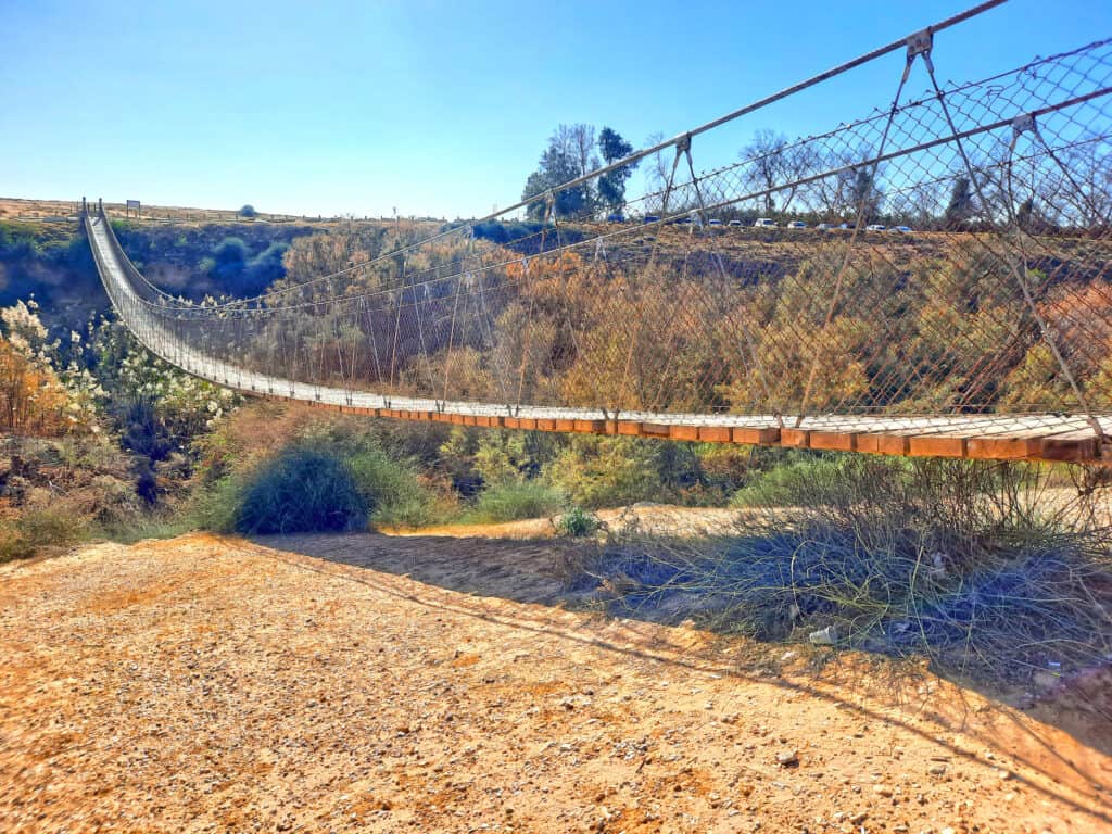 Suspension Bridge Nahal HaBesor Stream Israel 9